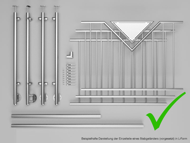 Hoher Vorfertigungsgrad bei Relinggeländer aus Edelstahl,