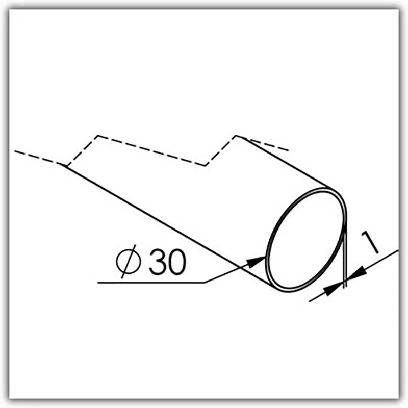 Edelstahlrohr ø 30 x 1,0mm / V2A / Korn 600