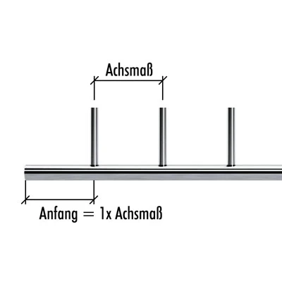 Edelstahlrohr ø 26,9 x 2,0 mm gerade einseitig gebohrt ø 12 mm