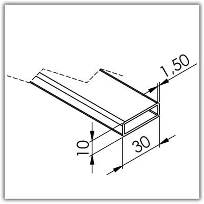 Rechteckrohr 30 x 10 x 1,5mm / V2A / Korn 400 - Bild 6