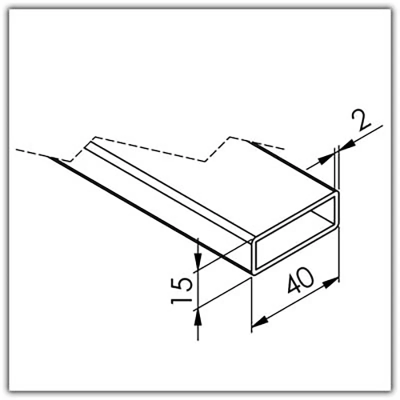 Rechteckrohr 40 x 15 x 2,0mm / V2A / Korn 400 - Bild 6