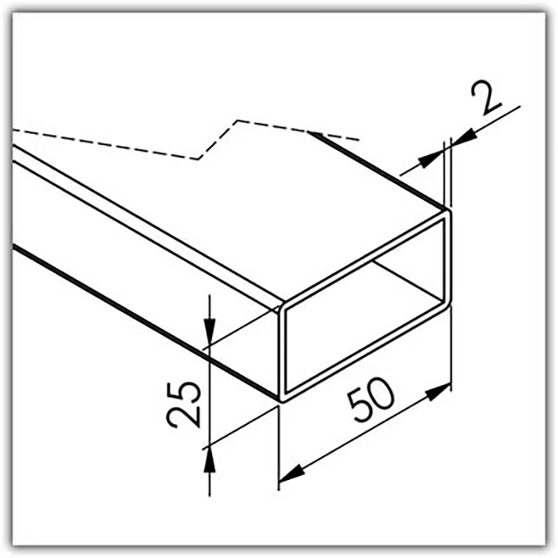 Rechteckrohr 50 x 25 x 2,0mm / V4A / Korn 400 - Bild 6