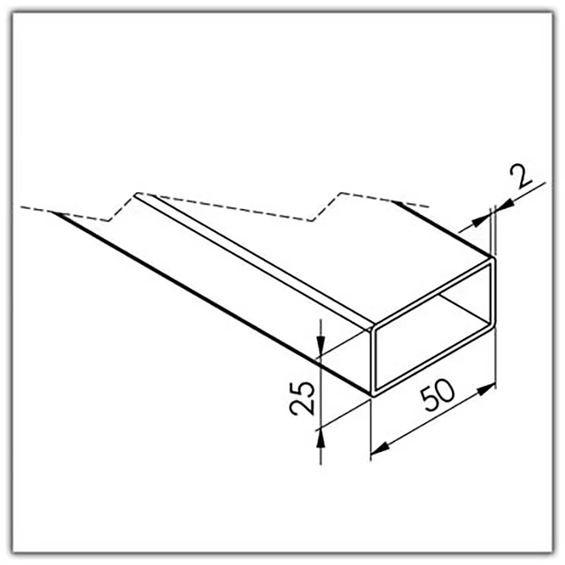 Rechteckrohr 50 x 25 x 2,0mm / V2A / Korn 400 - Bild 6