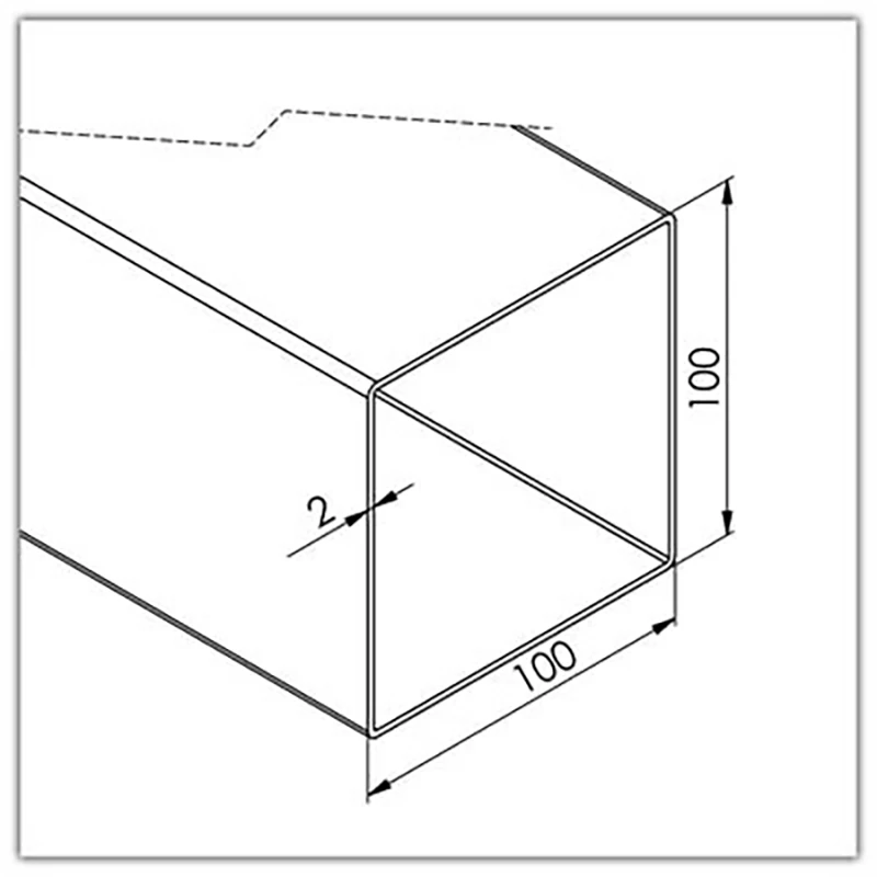 Vierkantrohr 100 x 100 x 2,0mm / V2A / Korn 400 - Bild 6