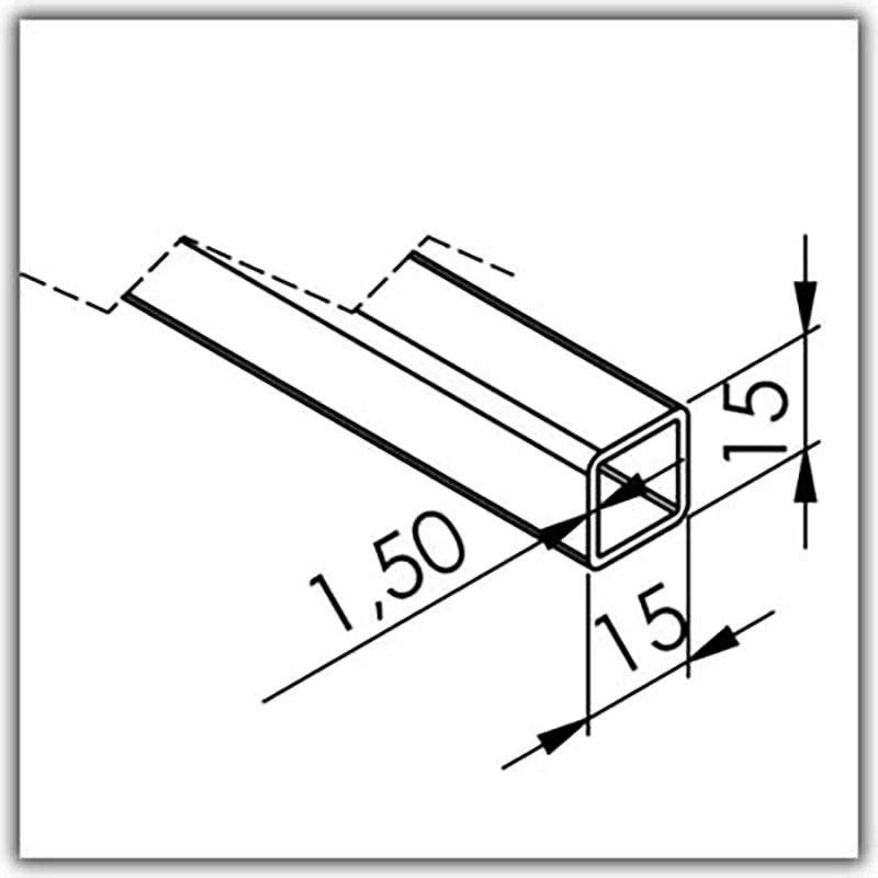 Vierkantrohr 15 x 15 x 1,5mm / V2A / Korn 400 - Bild 6