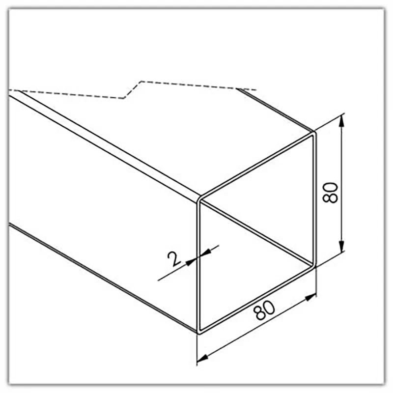 Vierkantrohr 80 x 80 x 2,0mm / V2A / Korn 400 - Bild 6