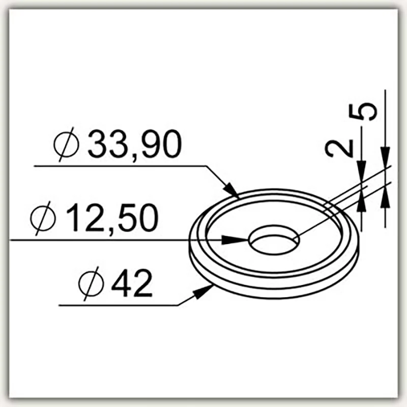 Scheibe ø 42mm mit Sacklochbohrung ø 33,8mm - Bild 6